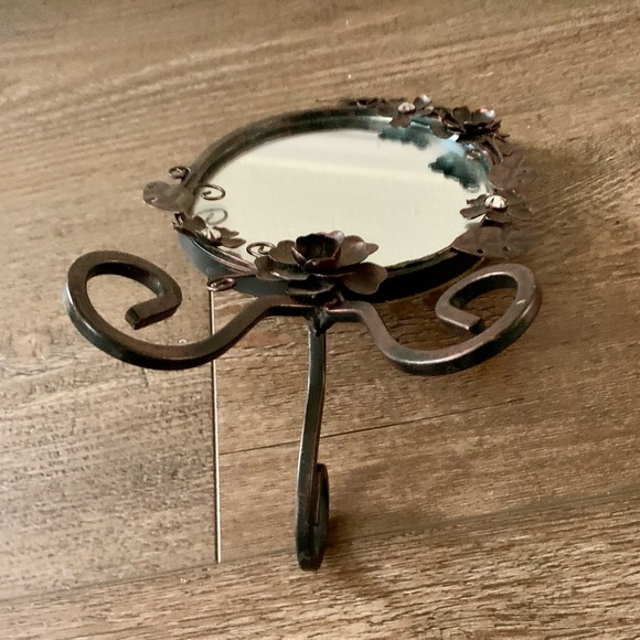 Vintage ornate metal frame mirror 11” - Picture 4 of 11